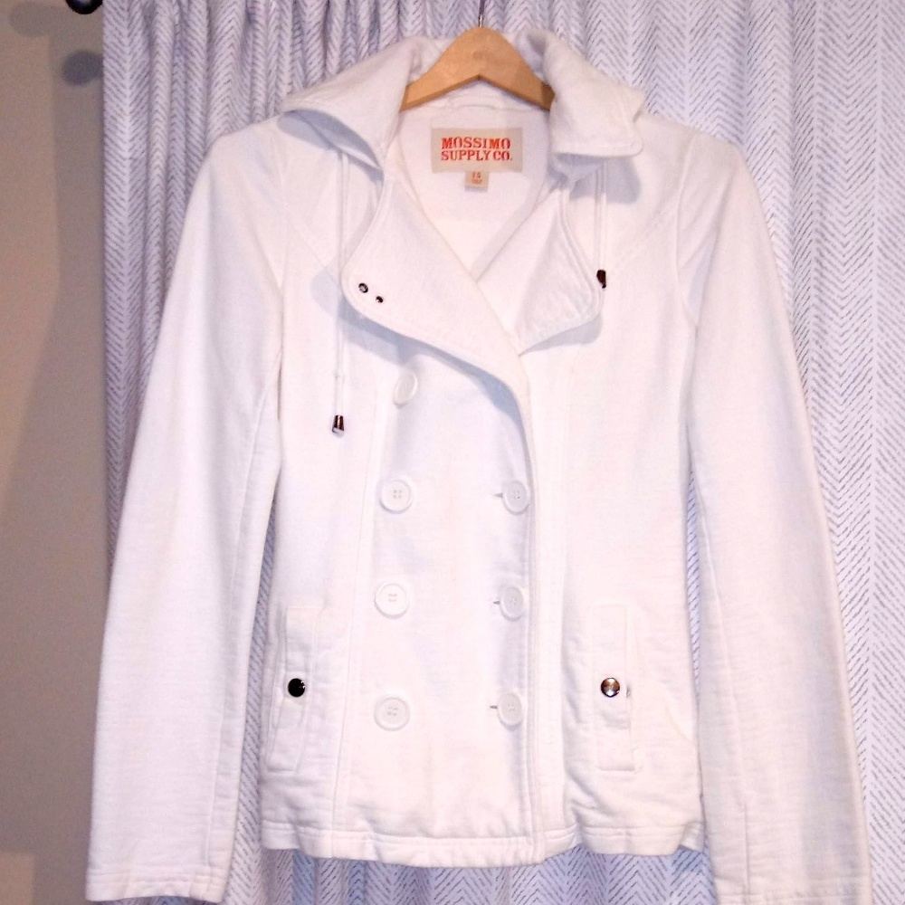 Mossimo white button down coat size small